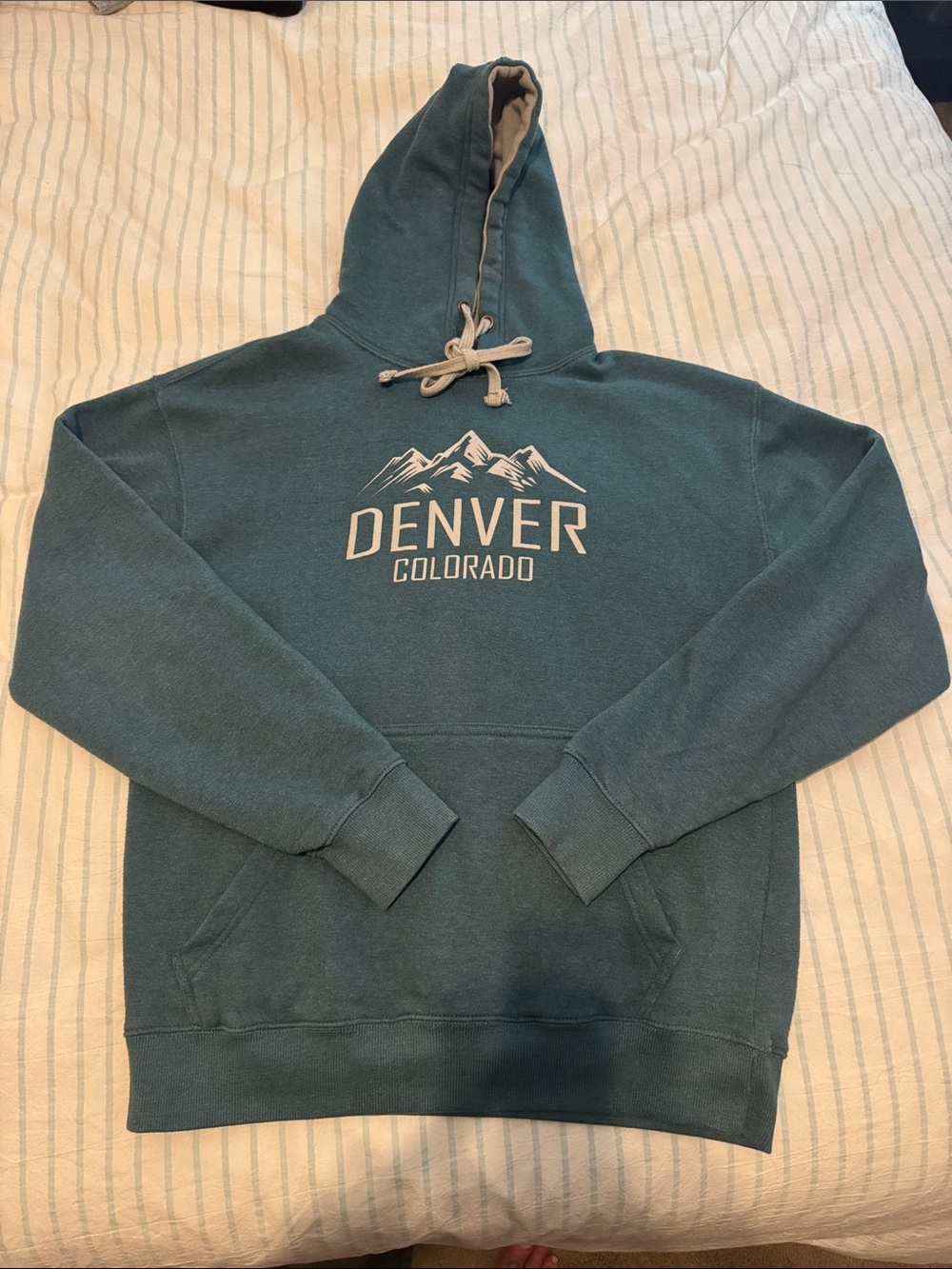 Denver Colorado Teal Hooded Sweatshirt Sz. M